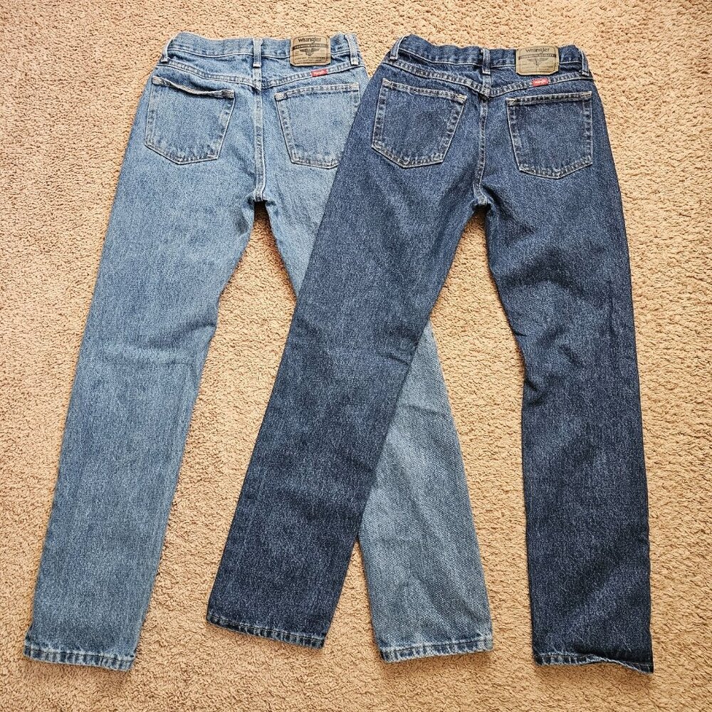Wrangler Jeans Lot of 2 Mens Tag 28x32 Fit 28x30 Slim Straight Cotton Denim EUC - Picture 2 of 8